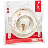 Set repas - SOPHIE LA GIRAFE - Version Kiwi - Assiette - Bol - Gobelet - Couverts bébé