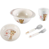 Set repas - SOPHIE LA GIRAFE - Version Kiwi - Assiette - Bol - Gobelet - Couverts bébé