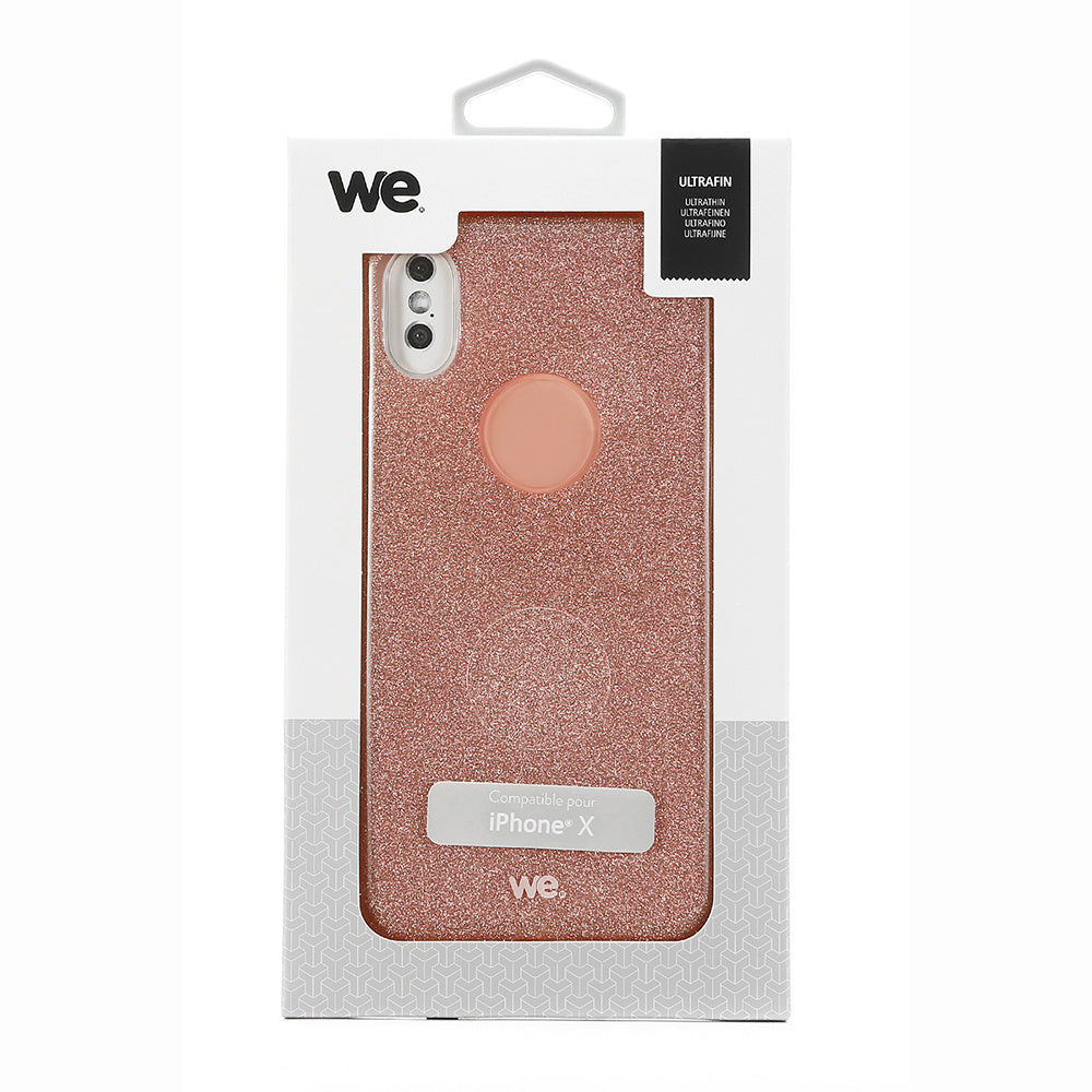 We coque de protection PAILLETTES APPLE IPHONE X Rose