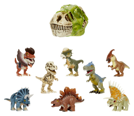 GrossMos - Tete de dinosaure géante - Découvre tes mini dinosaures dans le slime - 4 modeles a collectionner - Aléatoire
