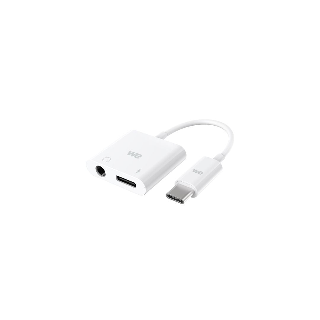 WE Adaptateur USB C vers USB C et Jack femelle 3,5mm, adaptateur 2 en 1 charge e