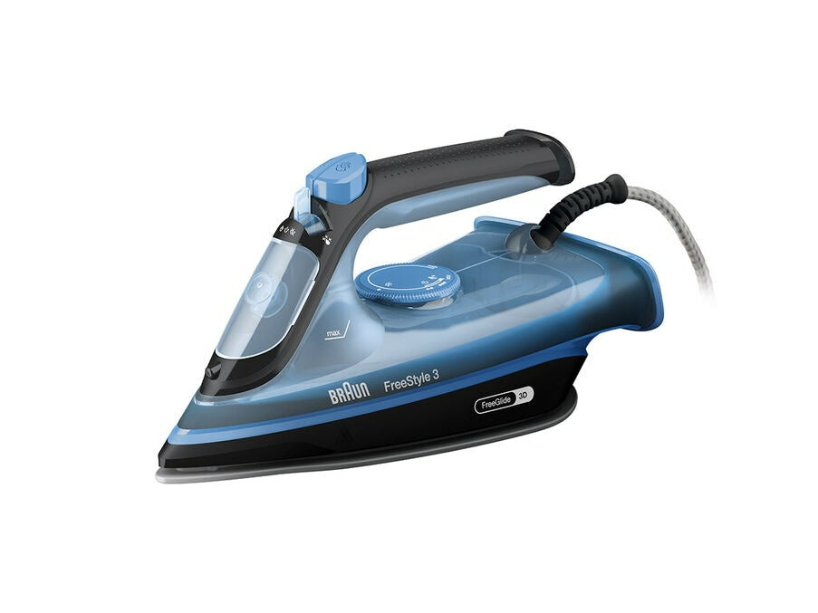 Fer vapeur - BRAUN - FI3194BK FreeStyle 3 - Puissance 2400 W - Vapeur constante 45 g/min Pressing 200g/min - Semelle SuperCeramic
