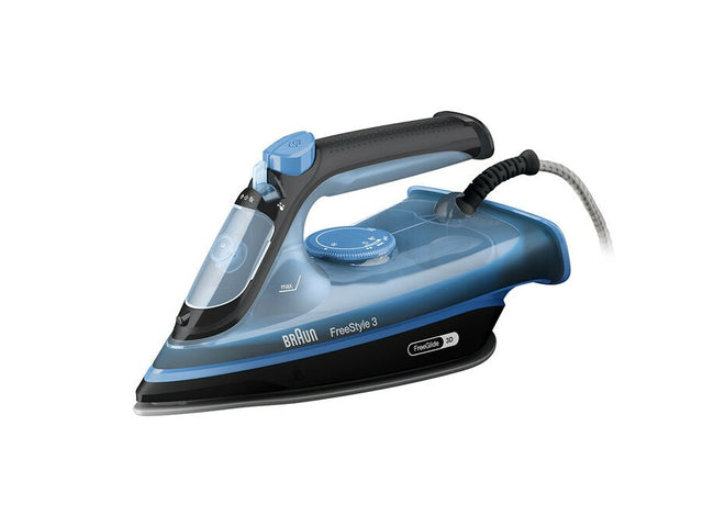 Fer vapeur - BRAUN - FI3194BK FreeStyle 3 - Puissance 2400 W - Vapeur constante 45 g/min Pressing 200g/min - Semelle SuperCeramic