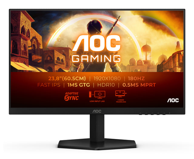 Ecran PC Gamer - AOC - 23,8'' - FHD - 180Hz - Dalle Fast IPS - 0,5 ms - 24G42E