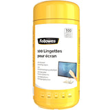 Boite Fellowes de 100 lingettes nettoyantes pour ecran LCD, LED et Plasma