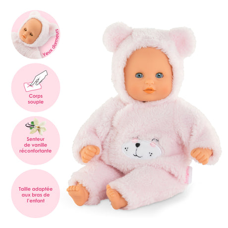 Mon Premier Poupon COROLLE - Bébé Calin Ourson d'Amour - 30 cm - 2 accessoires - senteur de vanille - des 18 mois