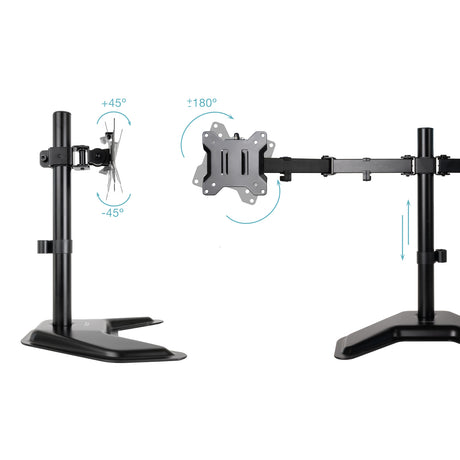 Support double-écran à poser Tooq DB1702TN 17"-32" (9kg max) (Noir)