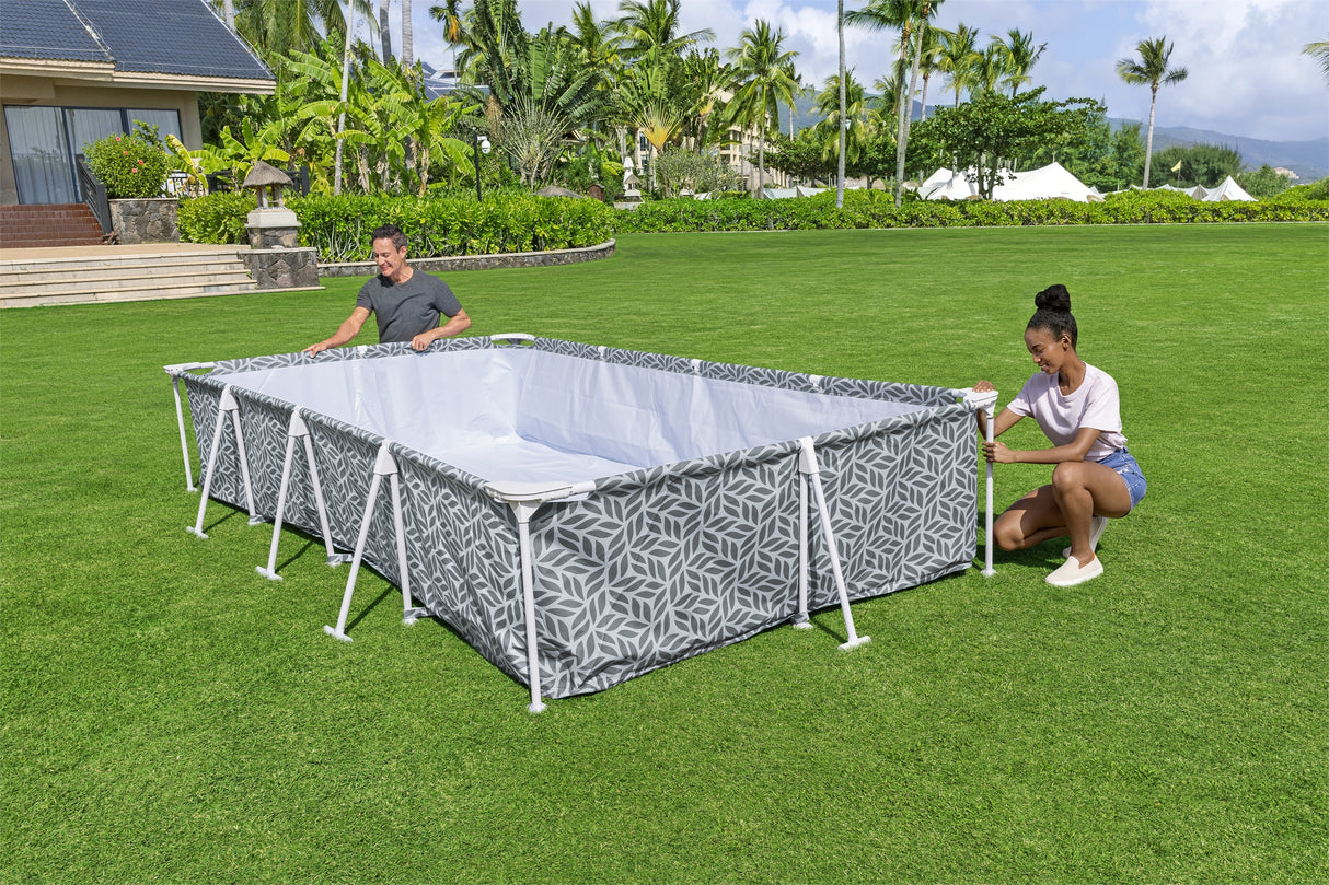 Piscine hors sol tubulaire BESTWAY - Steel Pro™ - 366 x 201 x 66 cm - Rectangulaire - décor graphique
