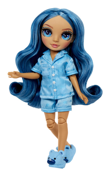 Junior High Pyjama Party - Poupée mannequin articulée 22 cm - Skyler (Bleue) - Nombreux accessoires - a partir de 4 ans