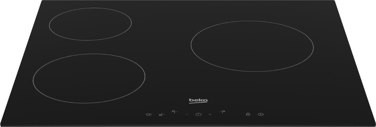 Table de cuisson vitrocéramique - BEKO - 3 foyers - 60 cm - HIC63400