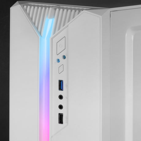 Boitier Mini Tour Micro ATX Mars Gaming MC-S1 RGB avec panneau vitré (Blanc)