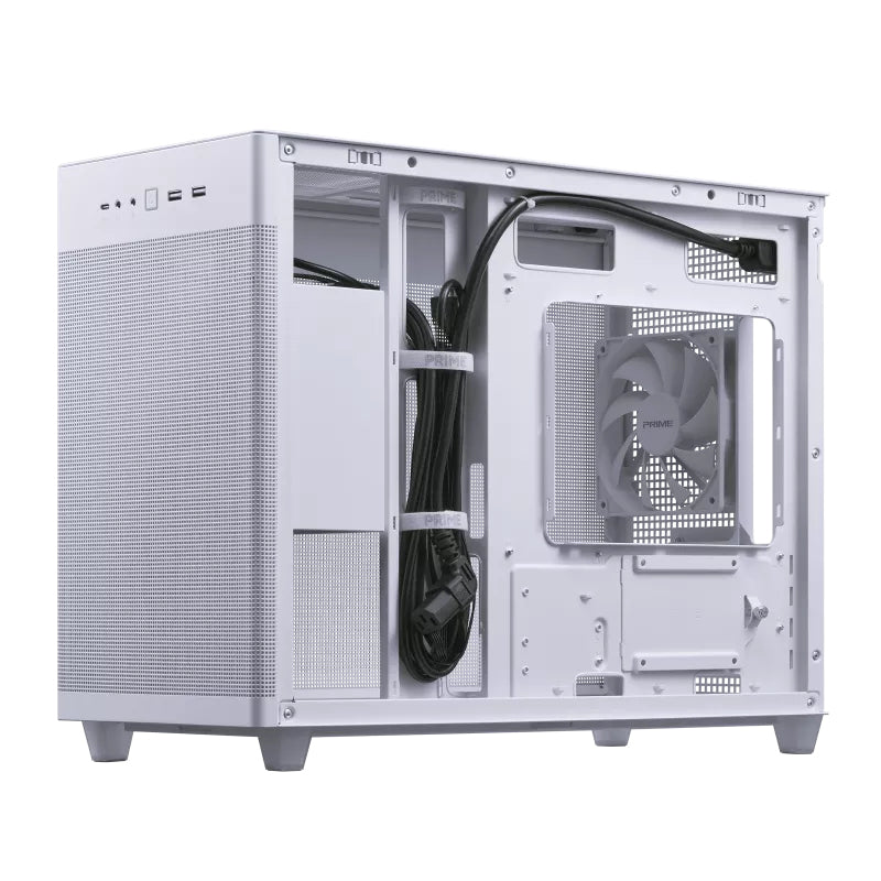 Boitier Mini Tour Micro ATX Asus Prime AP201 avec panneau vitré (Blanc)