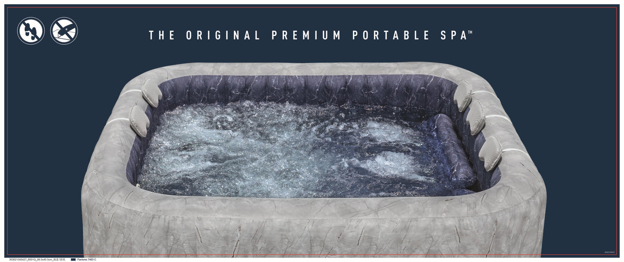 Spa gonflable BESTWAY - Lay-Z-Spa San Fransisco - Hydrojets - 230 x 230 x 71 cm - 5 a 7 places - Carré (couverture, 5 appuie-tete)