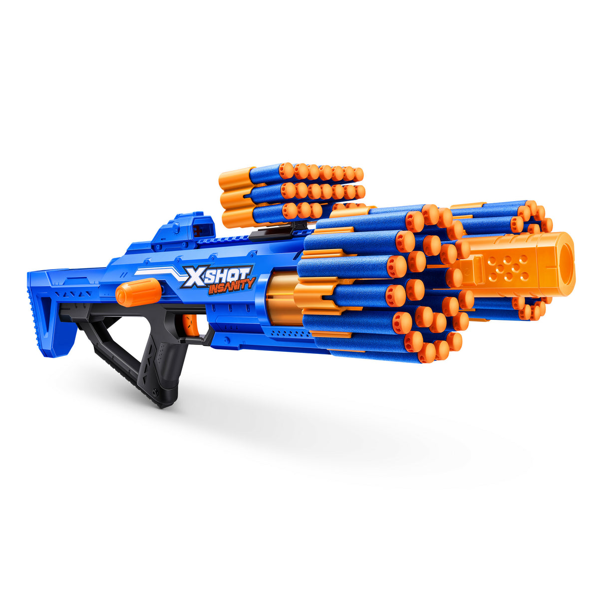 Blaster a Tir Rapide - ZURU - XSHOT Insanity Berzerko - Blaster a canon rotatif avec 8 fléchettes et tir rapide jusqu'a 27 metres