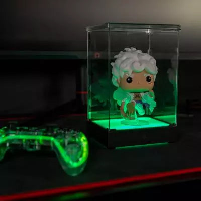 Vitrine LED Display Box pour figurine - KONIX - Compatible Funko Pop / Banpresto Qposket - Éclairage RVB - Câble USB
