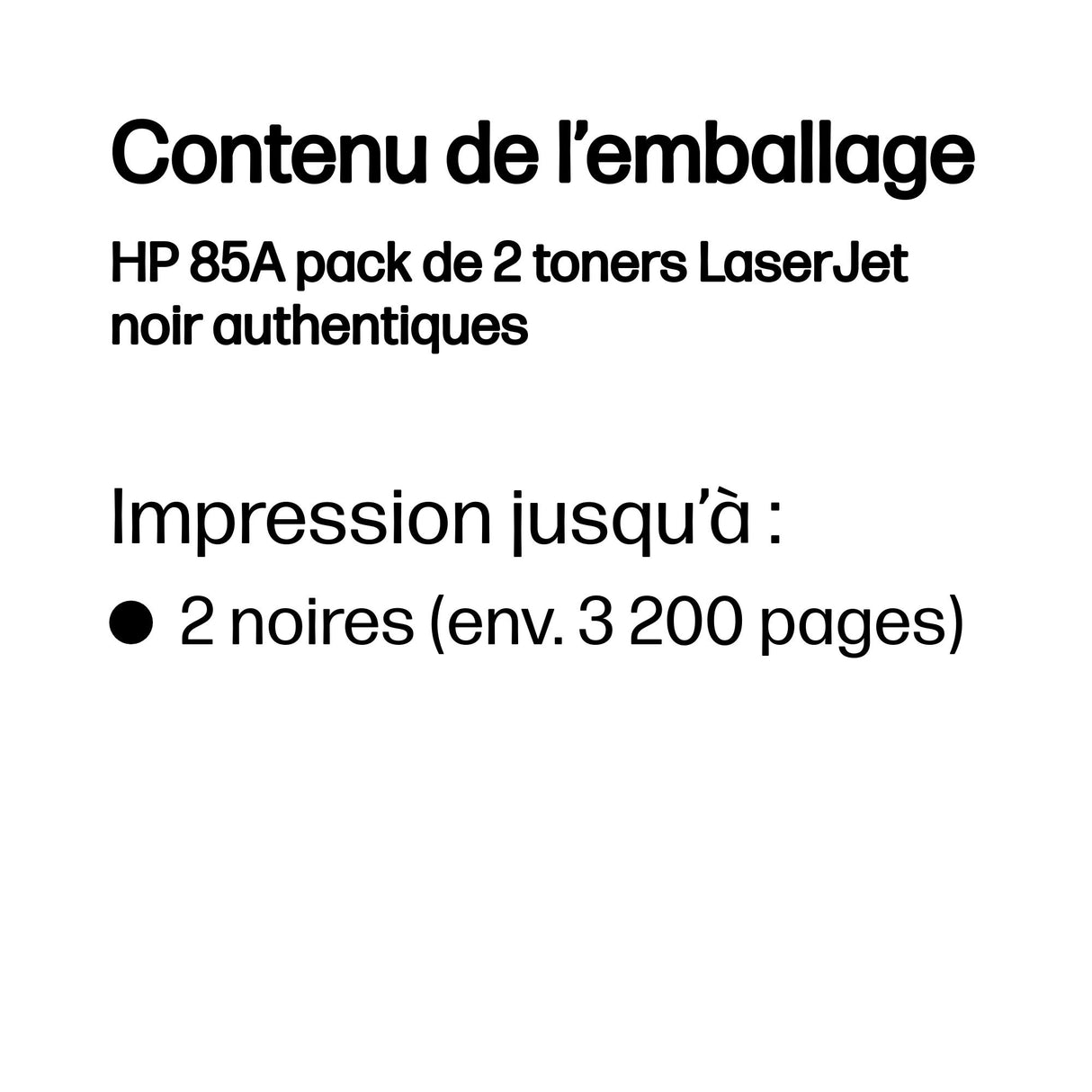 Cartouche de toner HP 85A (CE285AD) noir pour imprimantes LaserJet P1102/P1106/M1132MFP/M1212MFP/M1217MFP
