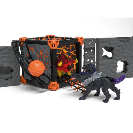 BattleCave Arena: Lave vs Ténebres, arene de combat pour figurines Eldrador, SCHLEICH 42673 Eldrador Creatures, des 7 ans