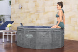 Spa semi rigide BESTWAY - Lay-Z-Spa Carrara - 140 airjets - 170 x 65 cm - 4 a 6 places - Rond (couverture, cartouche, 4 appuie-tete)