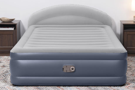 Matelas gonflable - BESTWAY - 671BD Queen - Pompe électrique intégrée - Tete de lit LoungeLux - Tritech durable