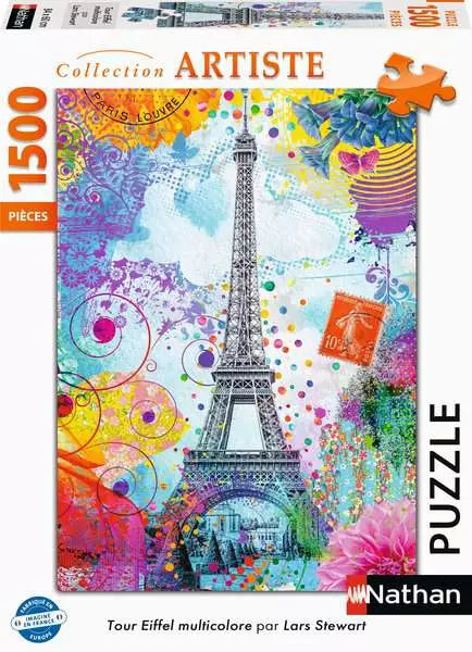 Nathan-Puzzle 1500 pieces-Tour Eiffel multicolore/Lars Stewart-Adultes et enfants des 14 ans-Puzzle de qualité supérieure-12000950