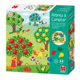 Jeu éducatif - GOULA - Arbres a compter - Pommes en bois et dés