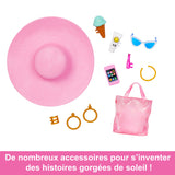 Barbie-Barbie Plage-Poupée blonde en maillot de bain et accessoires HPL73