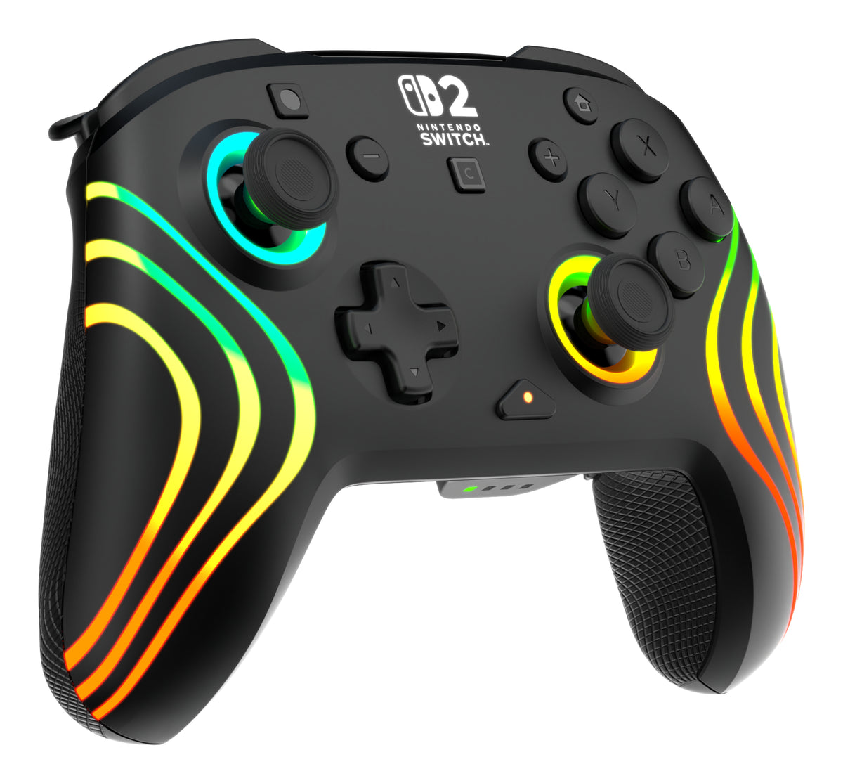 Manette de jeu - Nintendo Switch 2 - Afterglow Wave - RGB - Sans fil - Noir - Turtle Beach