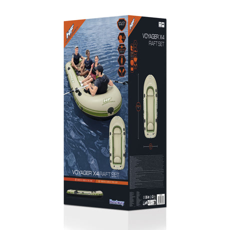 BATEAU GONFLABLE VOYAGERA© X4 SET HYDRO-FORCEA©, 350 X 145 CM, 4 ADULTES