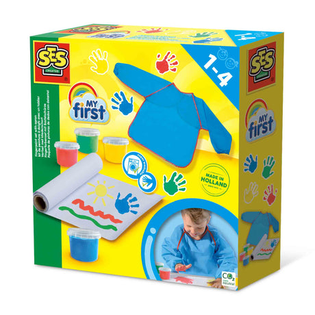 Mon premier kit de peinture au doigt - SES CREATIVE - My first - Papier épais anti-bavure - Theme animaux - Age : 1+