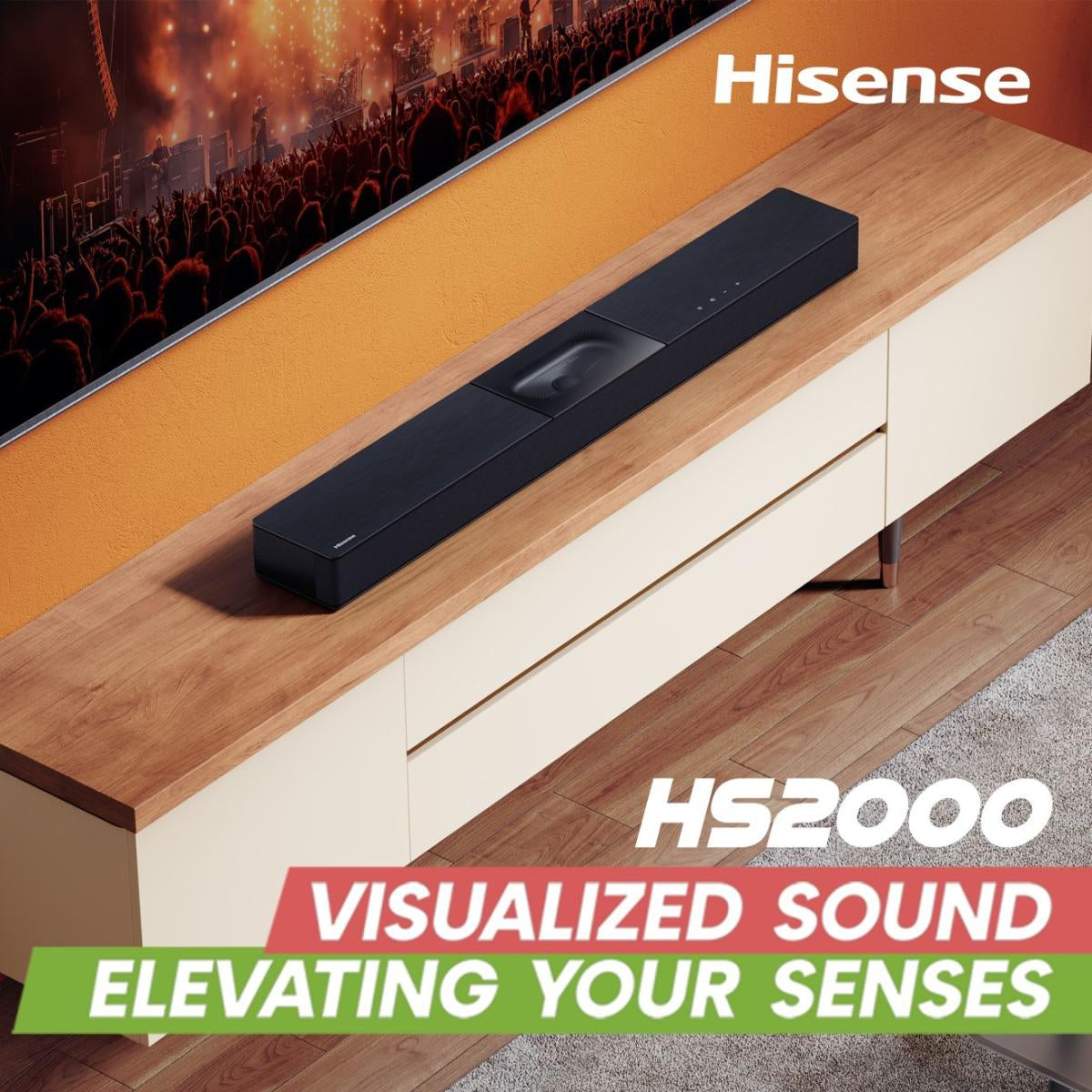 Barre de son - HISENSE - HS2000 - 2.0 Canaux - 80W - Bluetooth 5.0 - HDMI ARC