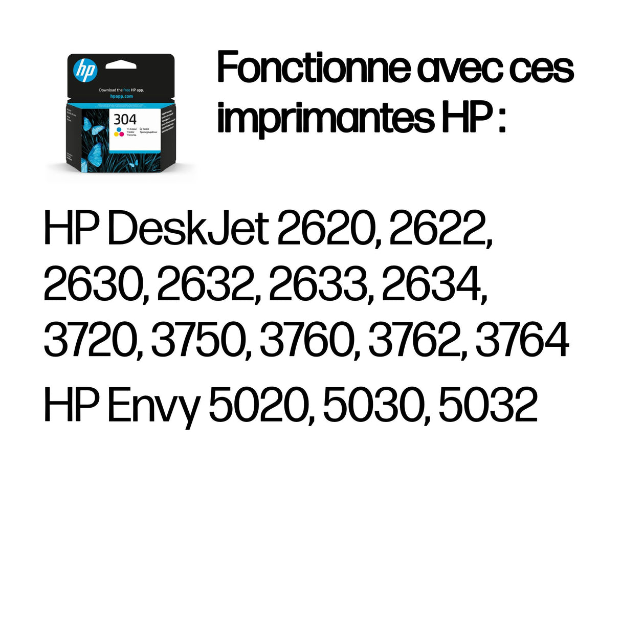 Cartouche d'encre HP 304 (3 Couleurs)