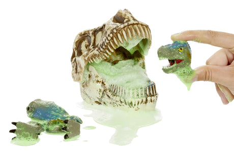 GrossMos - Tete de dinosaure géante - Découvre tes mini dinosaures dans le slime - 4 modeles a collectionner - Aléatoire