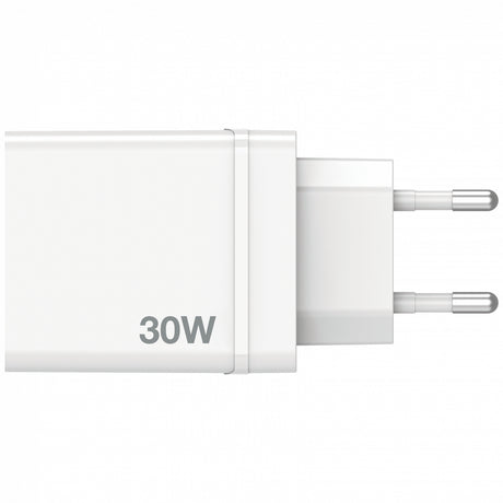 Chargeur secteur Verbatim GaN 3x ports USB-A + 1x port USB-C 30W (Blanc)