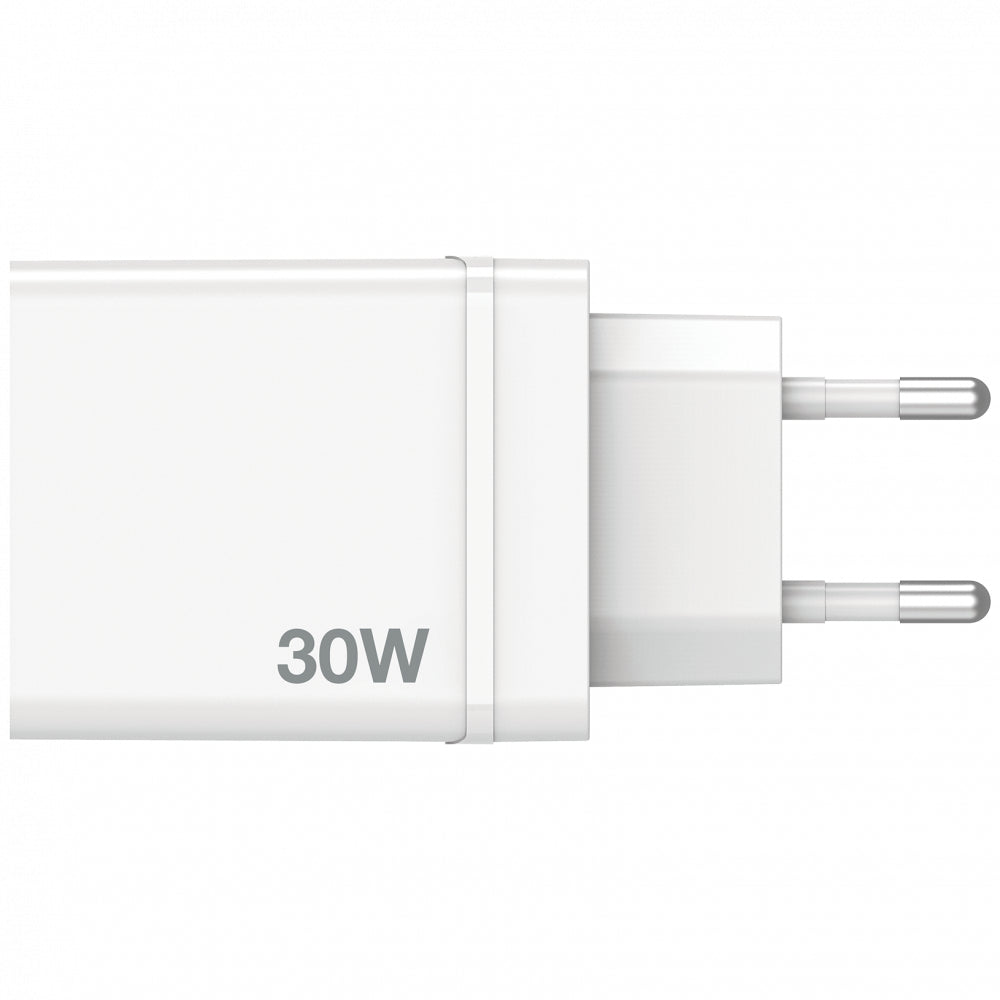 Chargeur secteur Verbatim GaN 3x ports USB-A + 1x port USB-C 30W (Blanc)