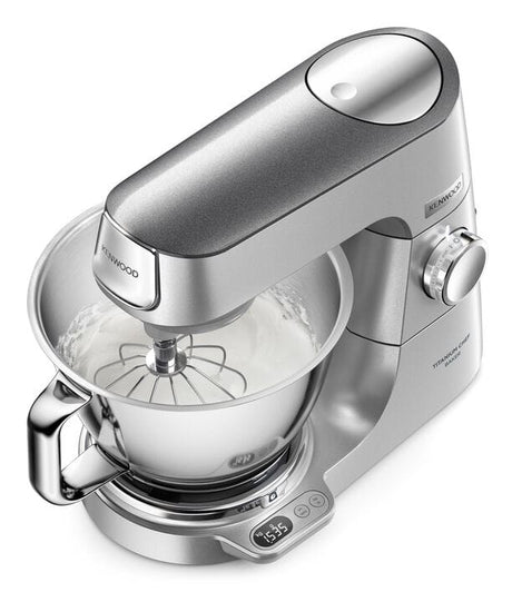 KENWOOD KVC85.124.SI - Robot pâtissier Titanium Chef Baker - 2 bols en inox 3,5L et 5L - Balance intégrée 6kg - Blender 1,8L -