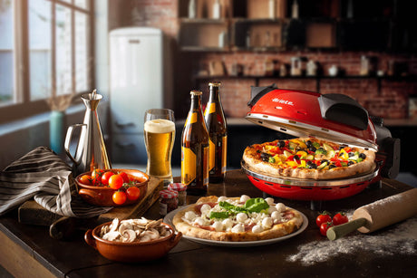 Four a Pizza électrique ARIETE - Rouge - Pierre réfractaire - 1200W - Diametre 33cm - Température max 400°C