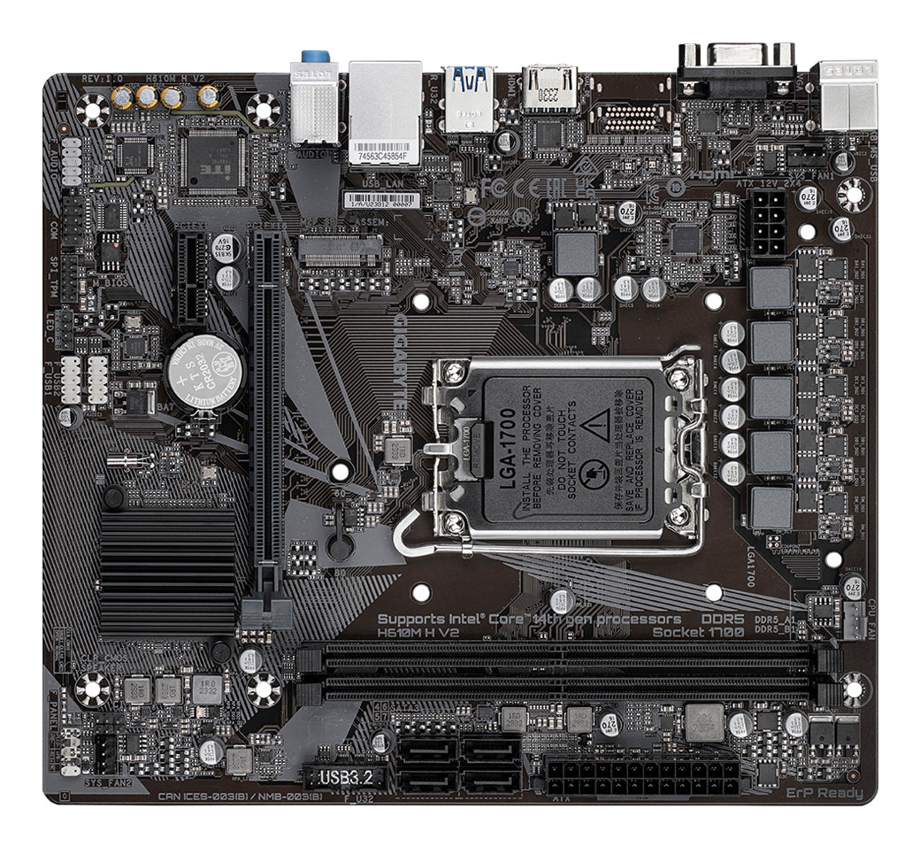 Carte Mère Gigabyte H610M H V2 DDR5 (Intel LGA 1700) Micro ATX