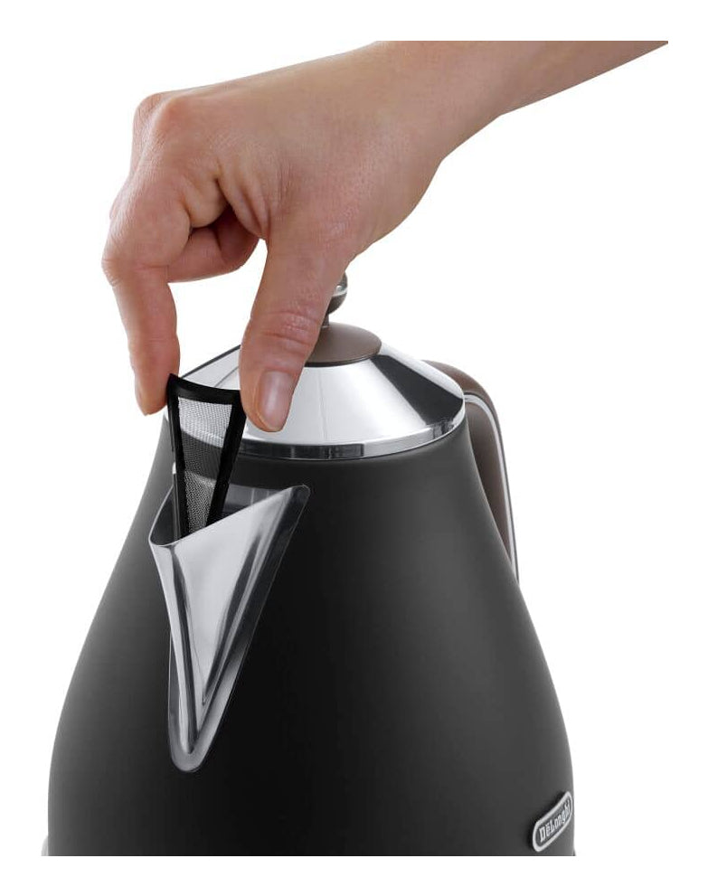 Bouilloire - DELONGHI - KBOV2001.BK - 2000 W - 1,7 L - Noir mat / Chocolat