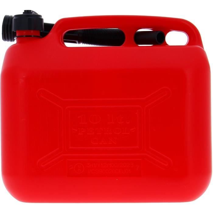 Jerrican 10L homologué carburants - PRECISION STEEL -  L310 xl170 x H300mm - flexible diam : 19mm - L : 310mm - Diam goulot : 32mm