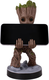 Figurine Les Gardiens de la Galaxie Bébé Groot - EXQUISITE GAMING - Cable Guys - Support smartphone ou petit accessoire - 20 cm