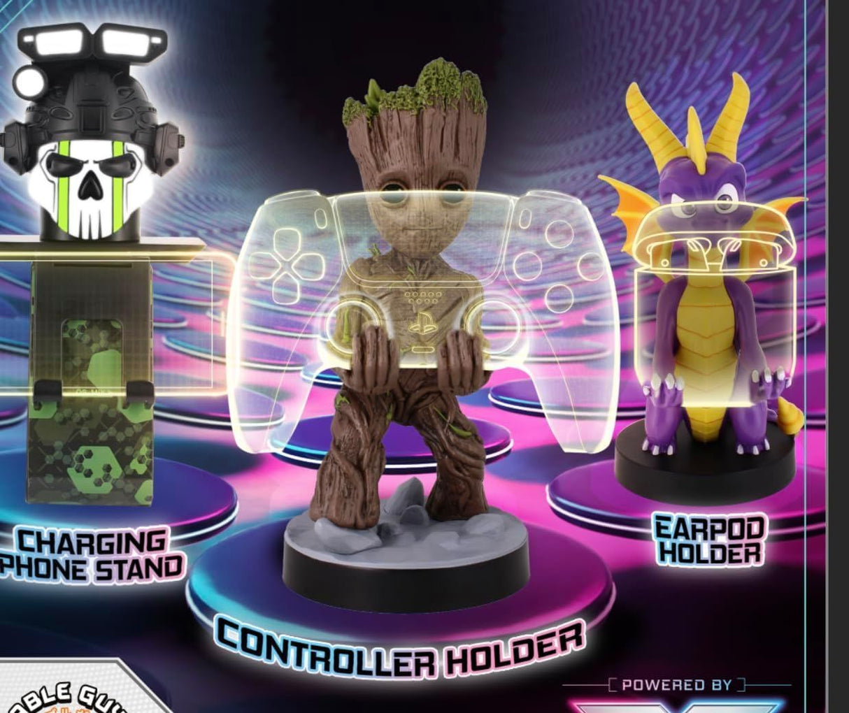 Figurine Les Gardiens de la Galaxie Bébé Groot - EXQUISITE GAMING - Cable Guys - Support smartphone ou petit accessoire - 20 cm
