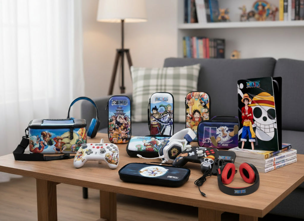Housse de protection et transport - KONIX - One Piece Nintendo Switch 2 - Rangement accessoires - Motif Luffy Gear 5 - Bleu