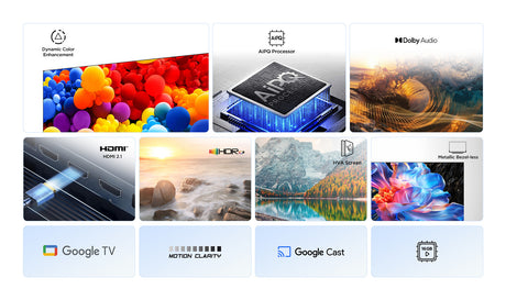 TCL 50P6K - TV LED 50 (126 cm) - 4K UHD 3840x2160 - HDR10+ - Google TV  - 3xHDMI 2.1 - WiFi