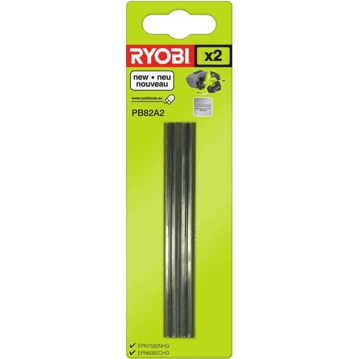 RYOBI - Jeu de 2 fers jetables (carbure) largeur 82 mm - PB82A2