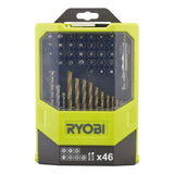 RYOBI - Coffret 46 accessoires mixtes : forets béton & métal + 31 embouts 25 mm PH / PZ / SL / HEX / T / TX / SQ - RAK46MIX