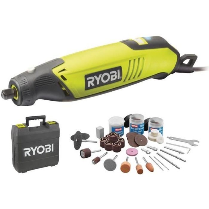 RYOBI - Mini-outil 150 W - 10 000-35 000 tr/min - LivrÈ en coffret avec 115 accessoires - EHT150V