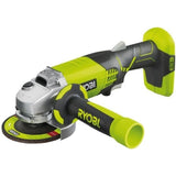 RYOBI - Meuleuse d'angle 18V ONE+ 115 mm - 7 500 tr/min - poignÈe auxiliaire - LivrÈe avec 1 disque a Èbarber - R18AG-0