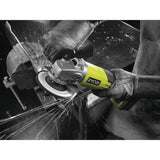 RYOBI - Meuleuse d'angle 18V ONE+ 115 mm - 7 500 tr/min - poignÈe auxiliaire - LivrÈe avec 1 disque a Èbarber - R18AG-0