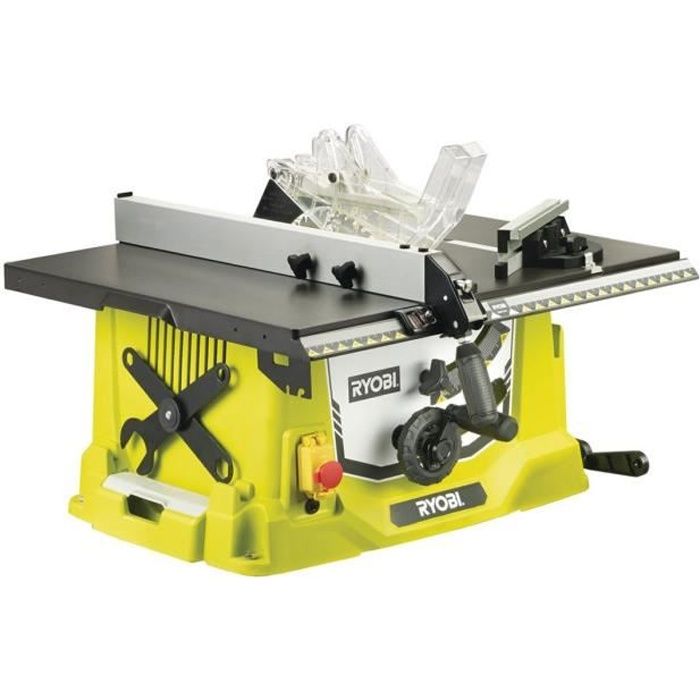 RYOBI - 1800 W table saw - aluminum table - 80 mm capacity at 90° + 254 mm 48-tooth blade, parallel guide &amp; push rod - RTS1800-G