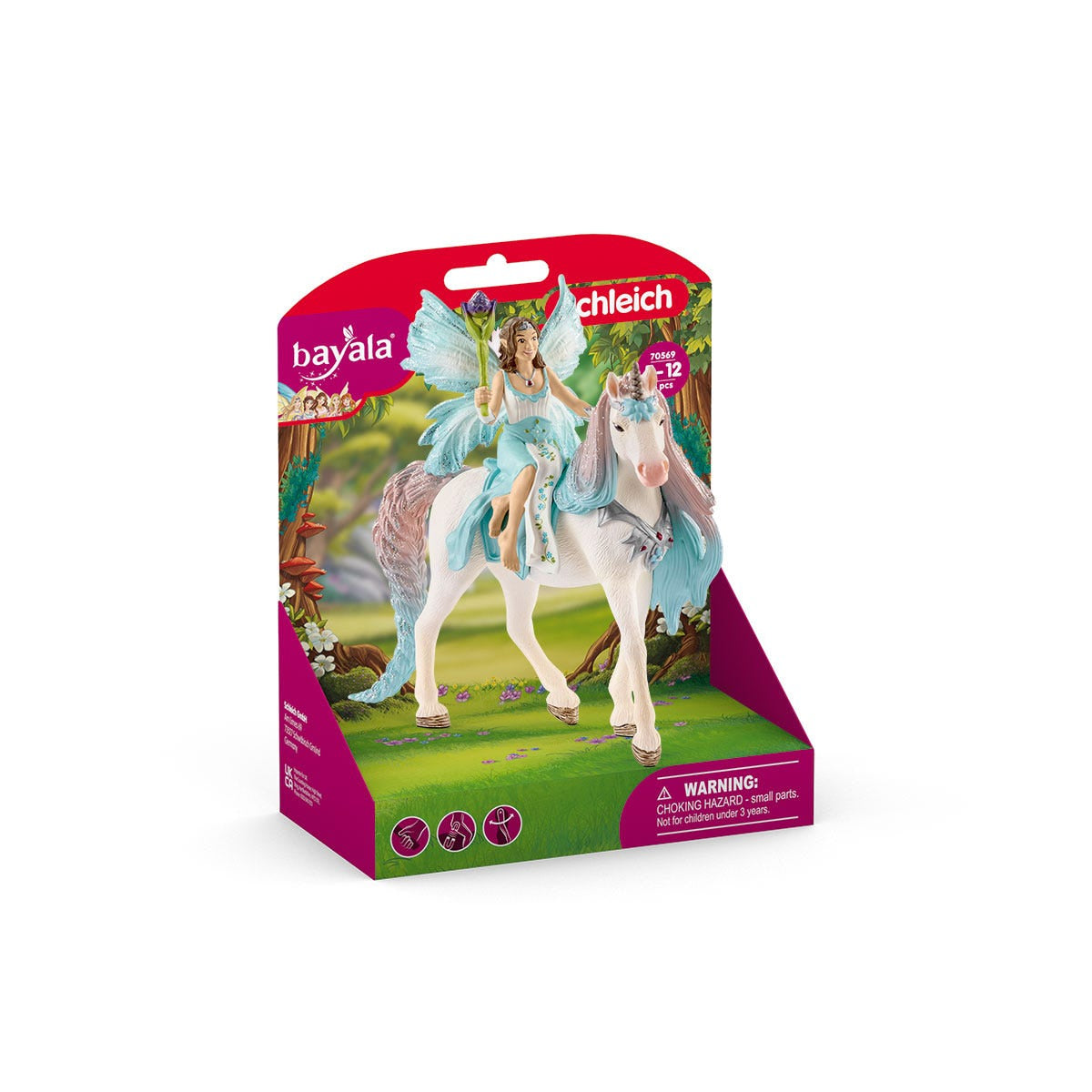 Figurine Fée Eyela avec licorne de princesse, Coffret princesse volante avec figurine licorne et baguette magique, Schleich 70569 Ba